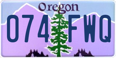 OR license plate 074FWQ