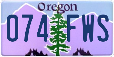 OR license plate 074FWS
