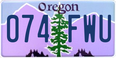 OR license plate 074FWU