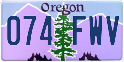 OR license plate 074FWV