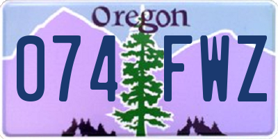 OR license plate 074FWZ