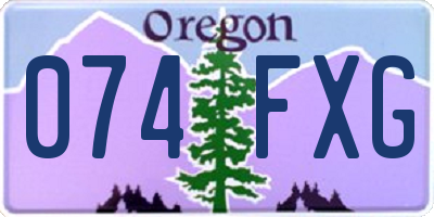 OR license plate 074FXG
