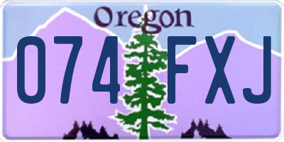 OR license plate 074FXJ
