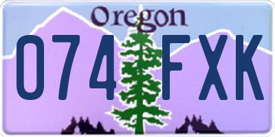 OR license plate 074FXK