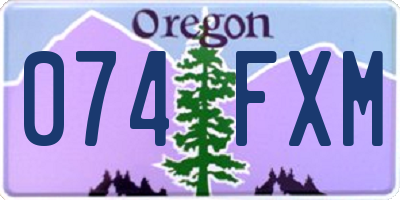 OR license plate 074FXM