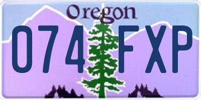 OR license plate 074FXP