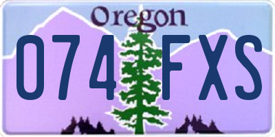 OR license plate 074FXS
