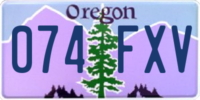 OR license plate 074FXV