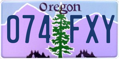 OR license plate 074FXY