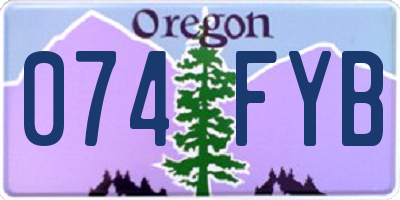 OR license plate 074FYB