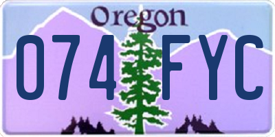 OR license plate 074FYC