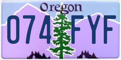 OR license plate 074FYF