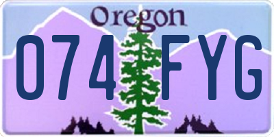 OR license plate 074FYG