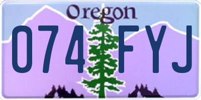 OR license plate 074FYJ