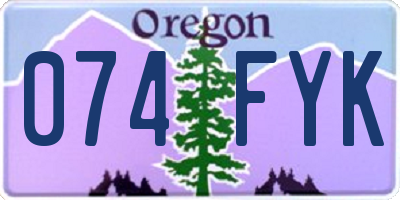 OR license plate 074FYK