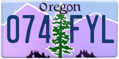 OR license plate 074FYL