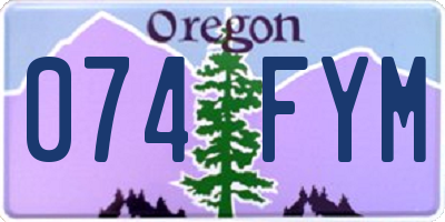 OR license plate 074FYM