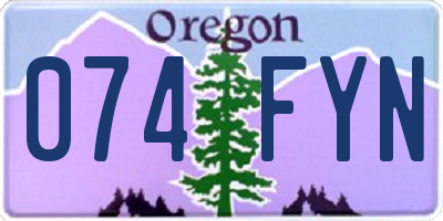 OR license plate 074FYN