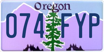 OR license plate 074FYP