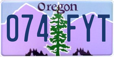 OR license plate 074FYT