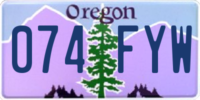 OR license plate 074FYW