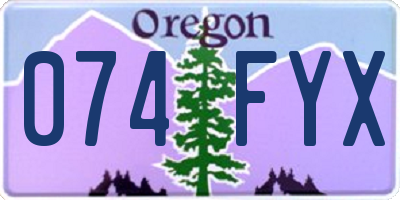 OR license plate 074FYX