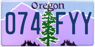 OR license plate 074FYY