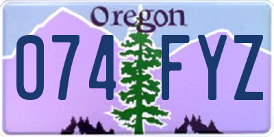 OR license plate 074FYZ