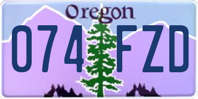 OR license plate 074FZD