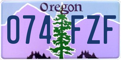 OR license plate 074FZF
