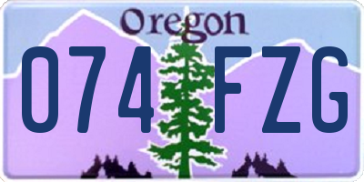 OR license plate 074FZG