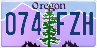 OR license plate 074FZH