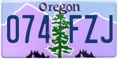 OR license plate 074FZJ