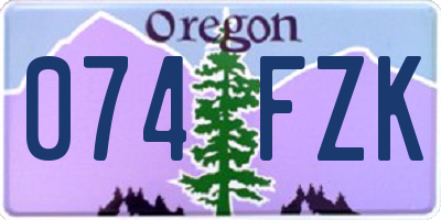 OR license plate 074FZK