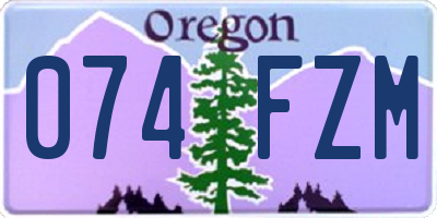 OR license plate 074FZM