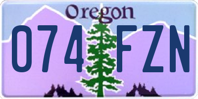 OR license plate 074FZN