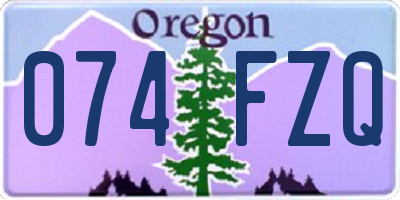 OR license plate 074FZQ