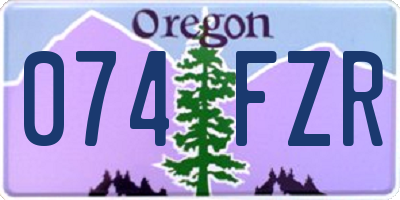 OR license plate 074FZR