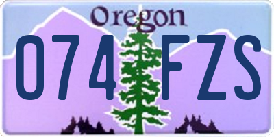 OR license plate 074FZS