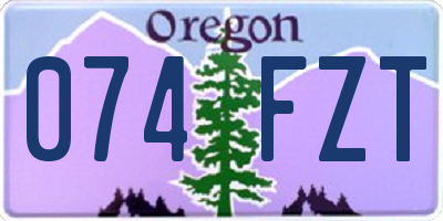OR license plate 074FZT