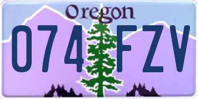 OR license plate 074FZV