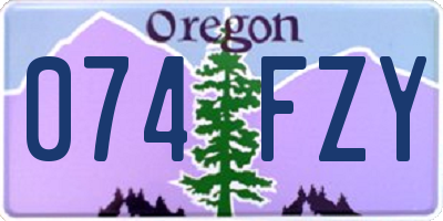 OR license plate 074FZY