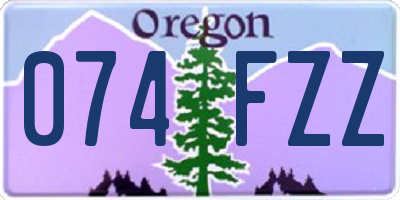 OR license plate 074FZZ