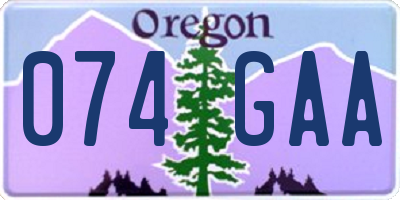 OR license plate 074GAA