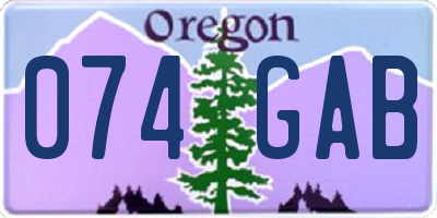OR license plate 074GAB
