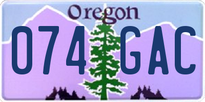 OR license plate 074GAC