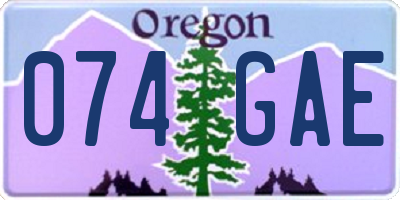 OR license plate 074GAE
