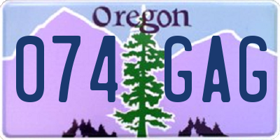 OR license plate 074GAG