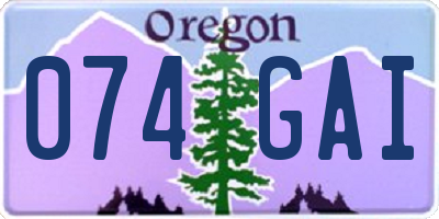 OR license plate 074GAI