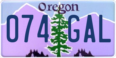 OR license plate 074GAL